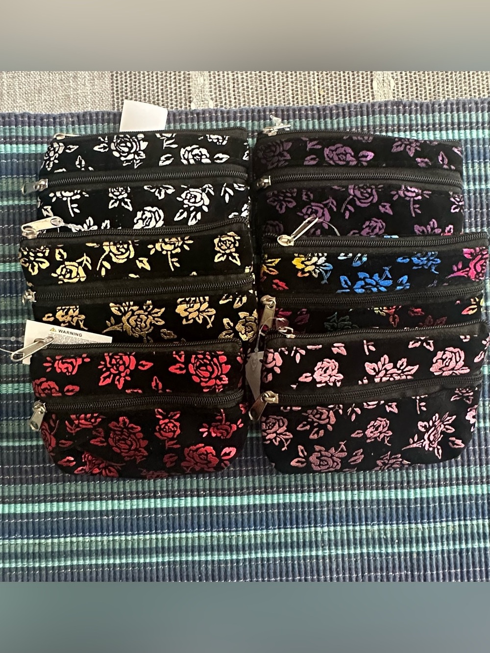 Floral print velvet Coin pouches bundle